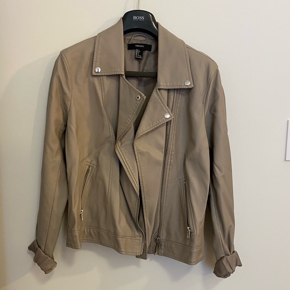 Beige faux leather jacket - Picture 1 of 1